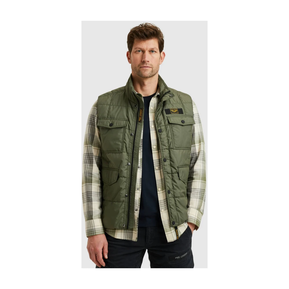 PME Legend Stijlvolle Bodywarmer met Lire Rib Green Heren