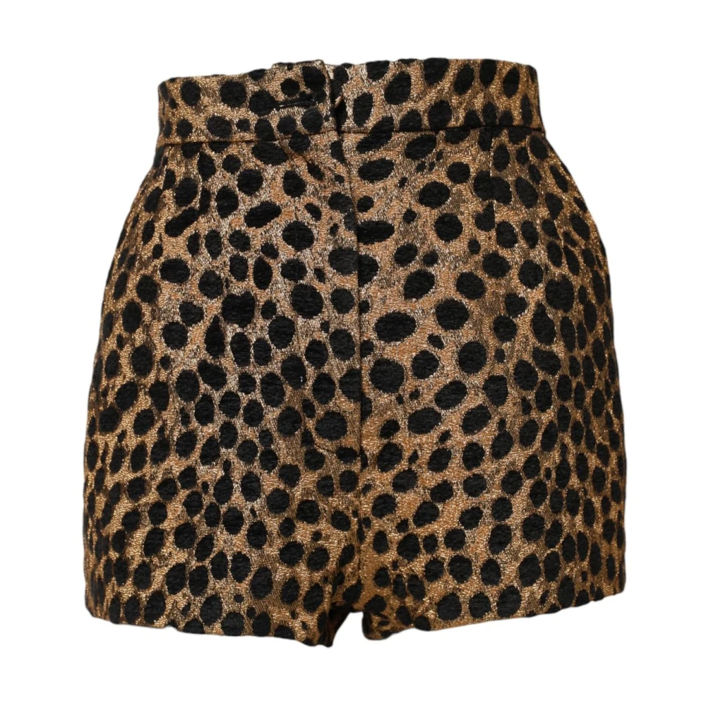 Dolce & Gabbana Brun High Waisted Leopard Print Hot Pants Shorts