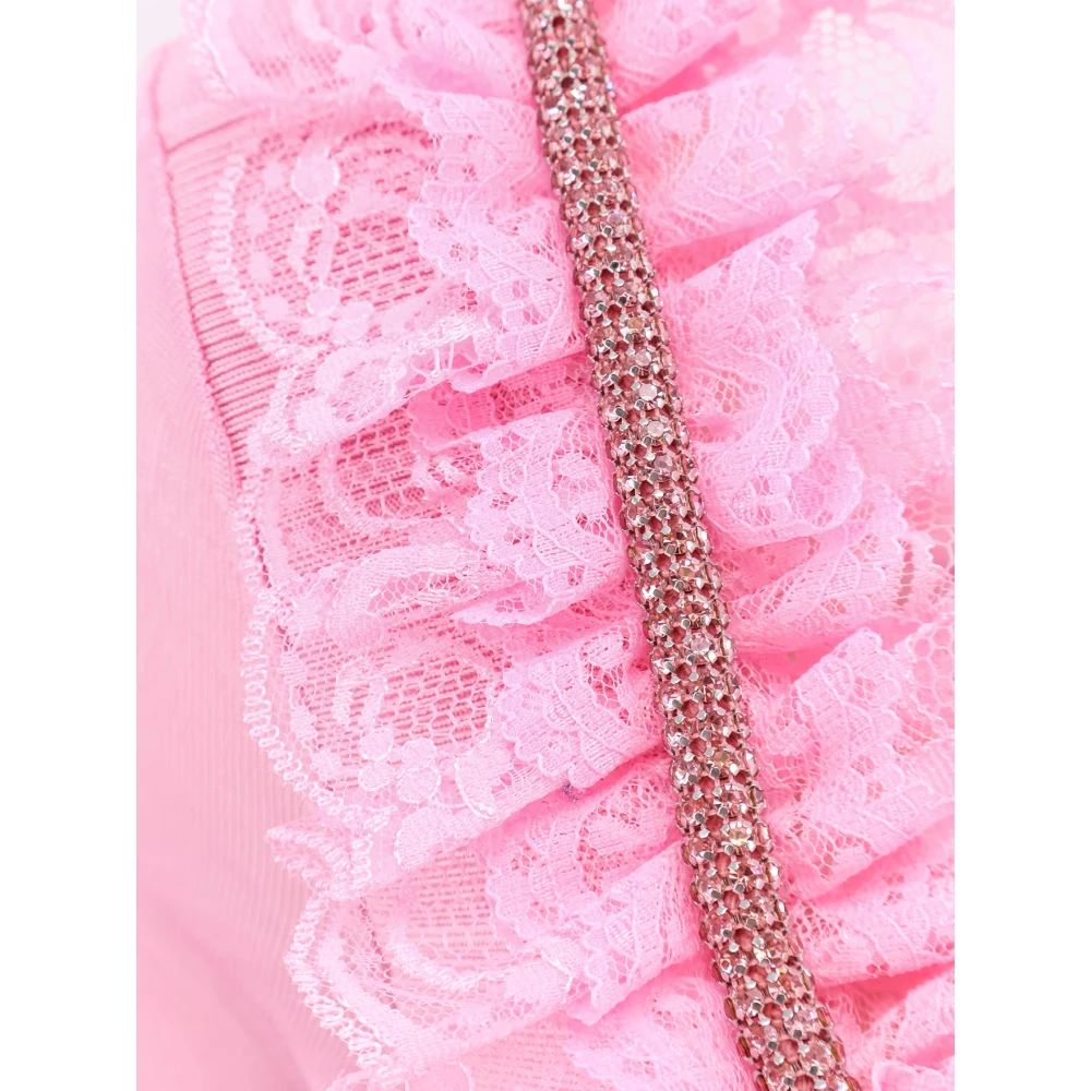 Self Portrait Kanten Profiel Strass Jurk Pink Dames