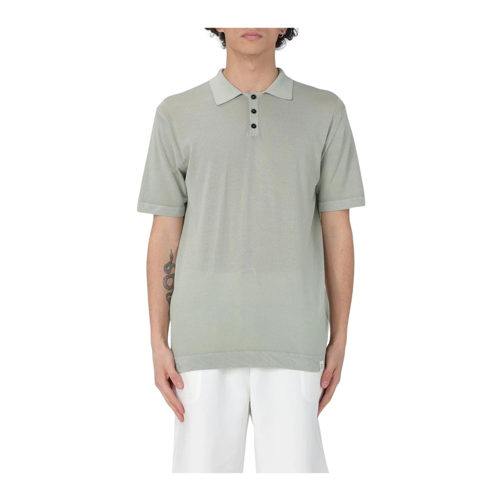 Peuterey Men's Green Knit Polo Shirt Short Sleeves