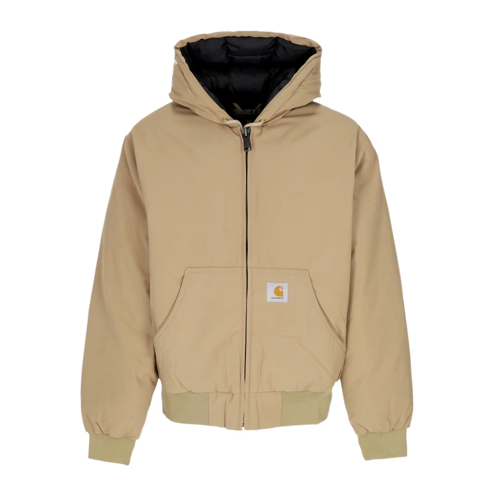 Carhartt WIP Beige Gewatteerde Jas met Appliqué Logo Beige Dames