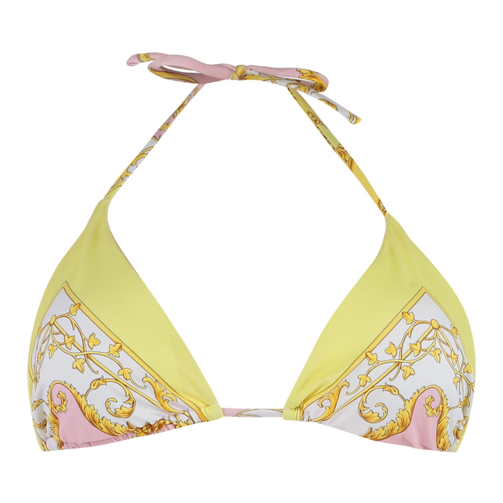 Versace Women's Multicolor Bikinis, L, Printed Triangle Bikini Top