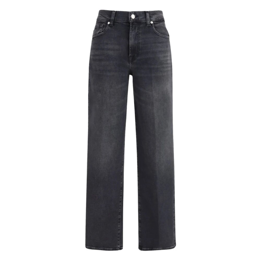 7 For All Mankind Stovepipe Jeans - Female - Straight Fit Jeans - Black - W30 - Jeans