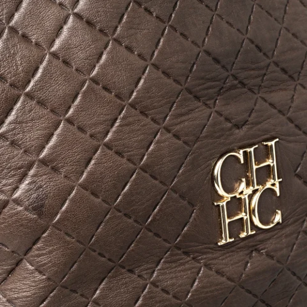 Carolina Herrera Pre-owned Leather totes Brown Dames