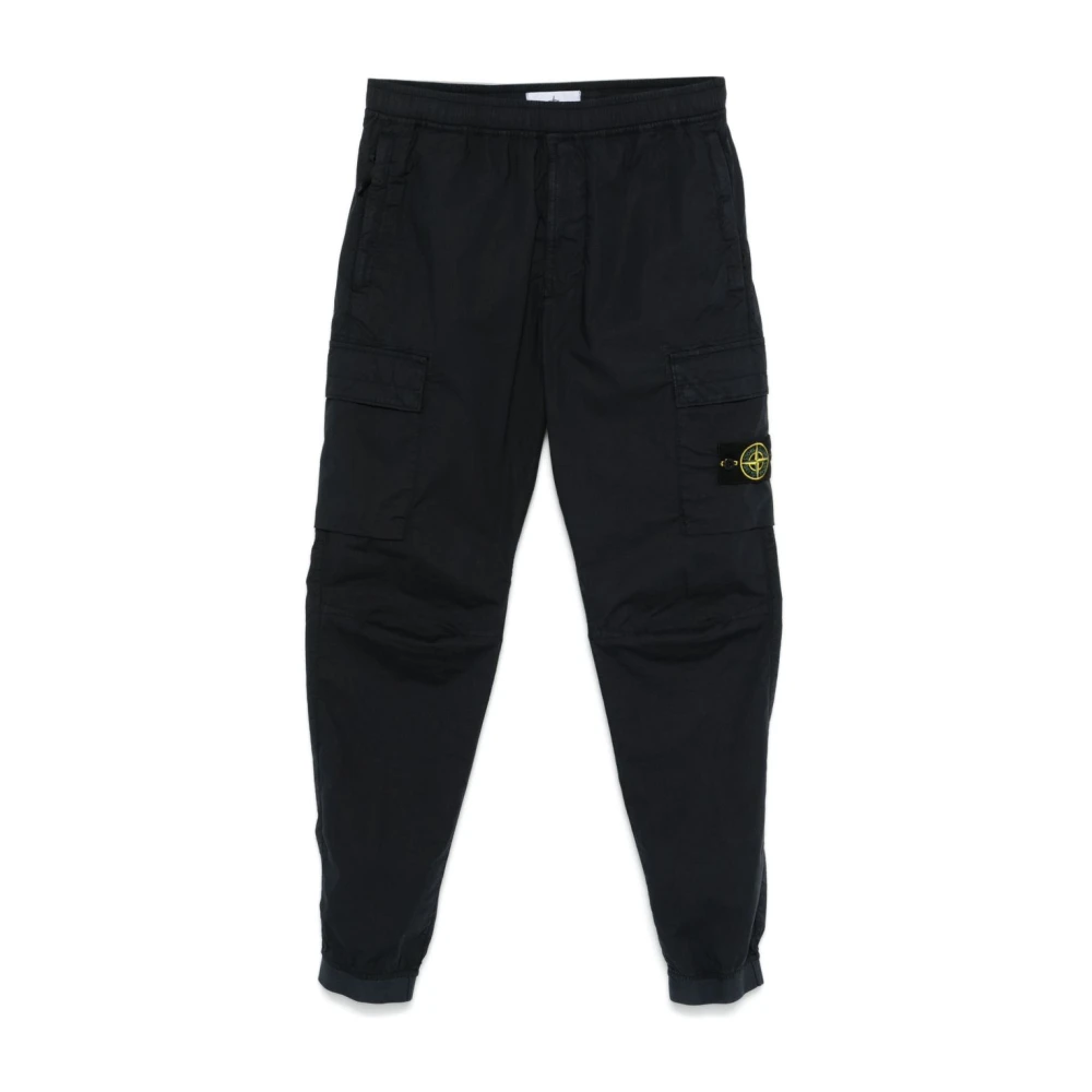 Stone Island Men's Blue Regular Fit Tapered Cargo Trousers - Slim-Fit Trousers - W32 - Trousers