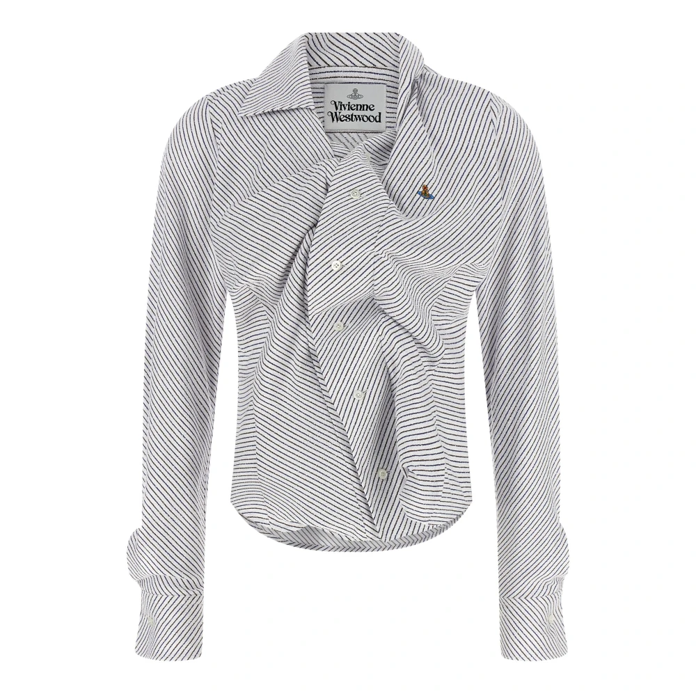 Vivienne Westwood Camisa A Rayas Con Capas Drunken Blouses & Shirts Mujer Multicolor Xs Camisa A Rayas Con Capas Drunken