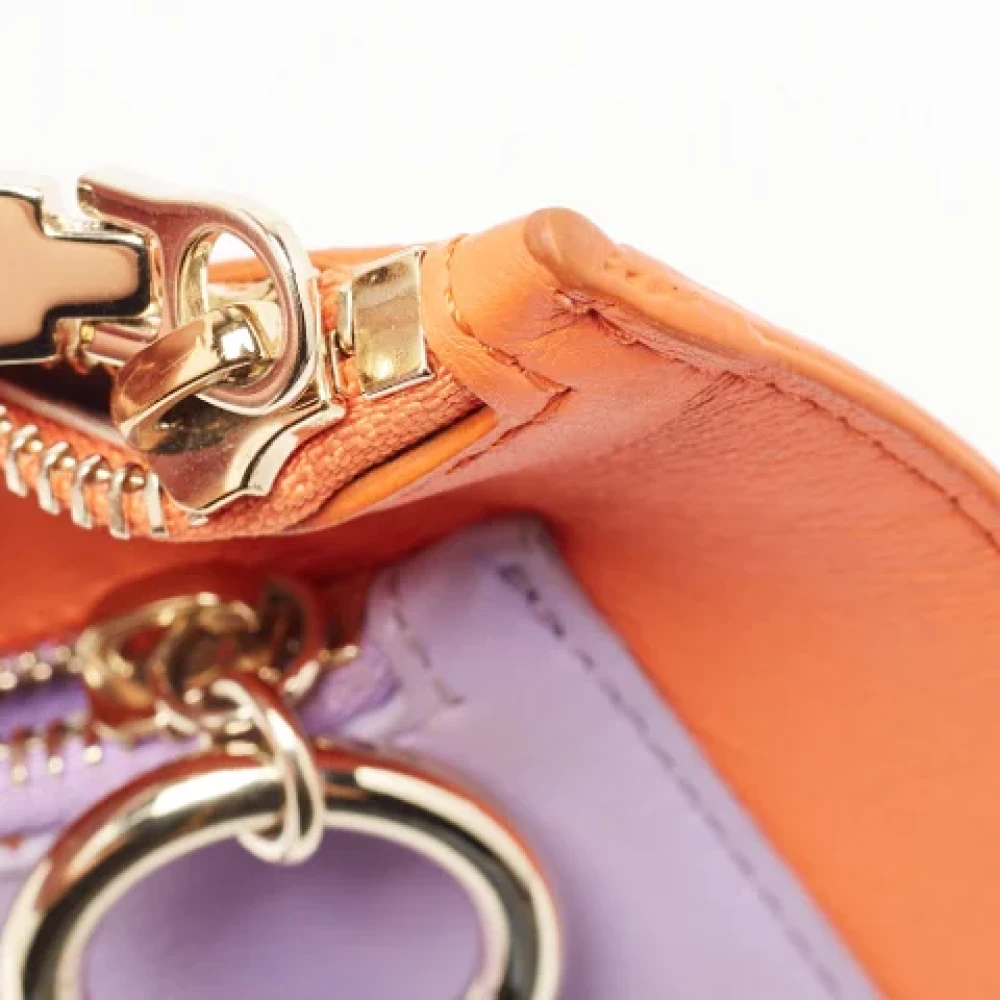 Versace Pre-owned Leather clutches Orange Dames