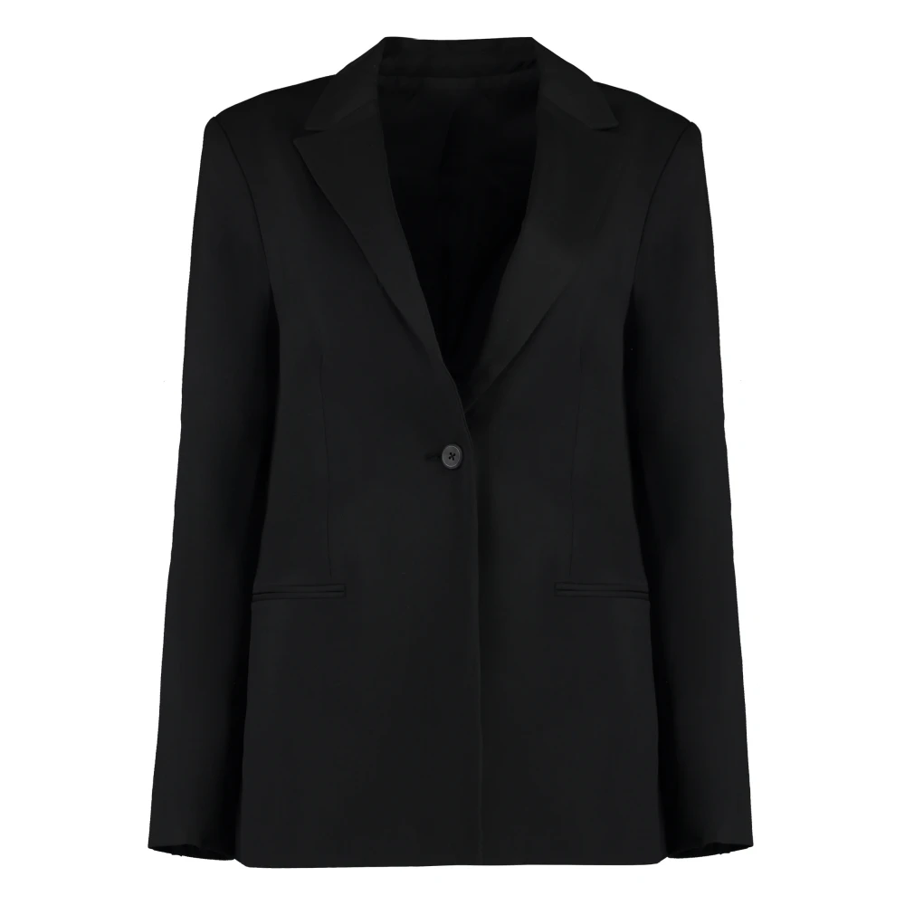 Calvin Klein Klassieke Single-Breasted Jas Black Dames