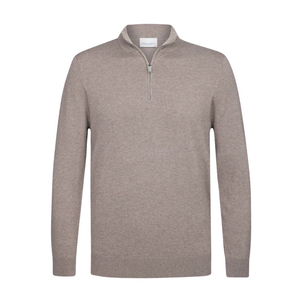 Profuomo Half Zip Pullover Bruin Brown Heren