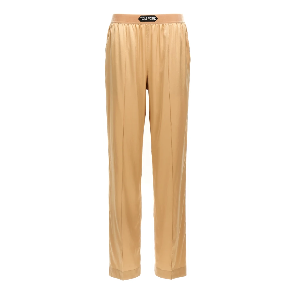Tom Ford Women's Beige Stretch Silk Satin Pj Pants
