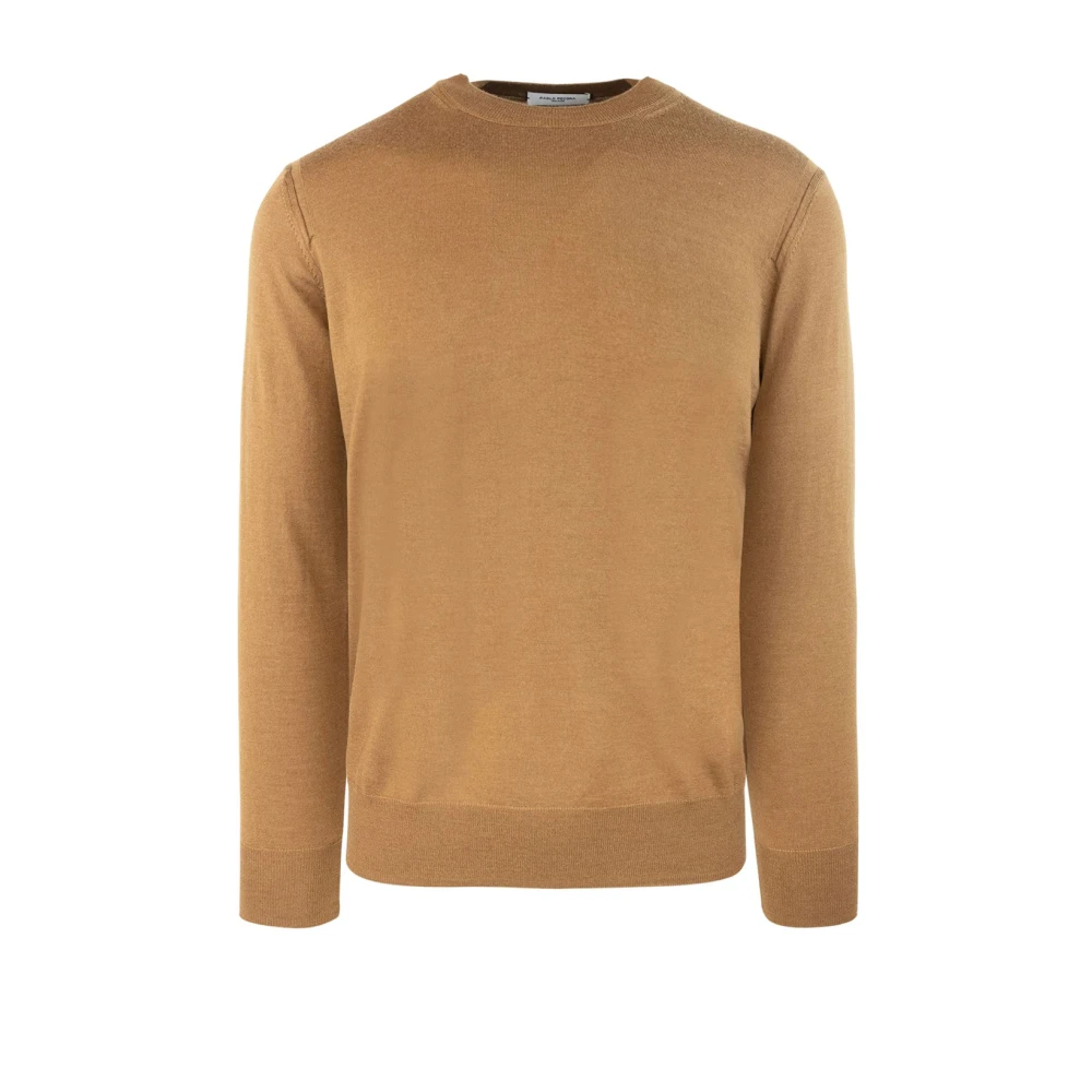 Paolo Pecora Bruine Crew Neck Sweater Regular Fit Brown Heren