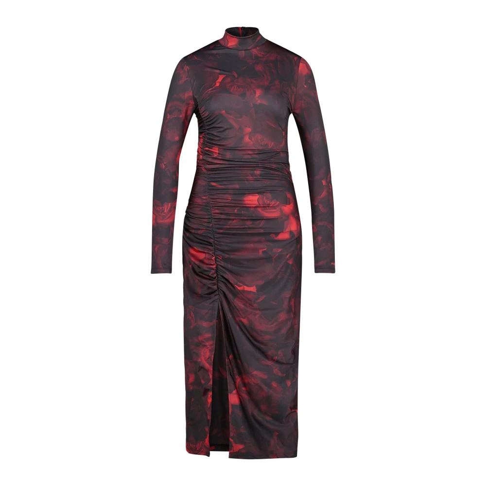 Hugo Boss Jurk met bloemenprint Red Dames