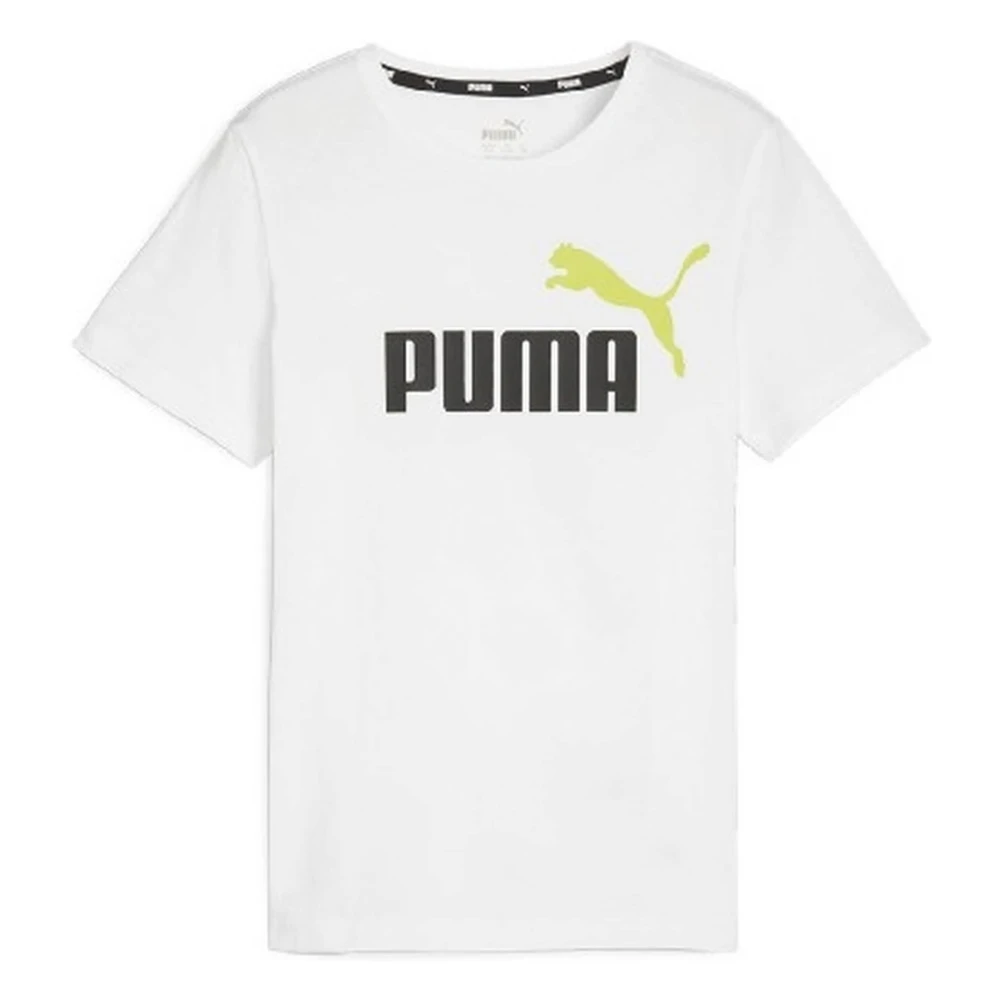 Puma Essentials+ Two-Tone Logo Tee Klädset för Barn White, Unisex