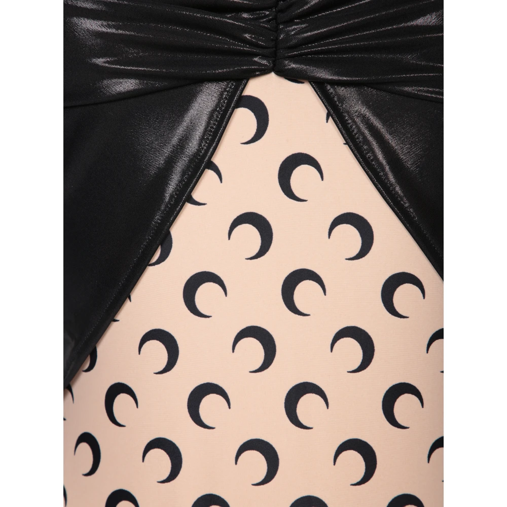 Marine Serre Gouden gesp bodysuit met contrastontwerp Black Dames