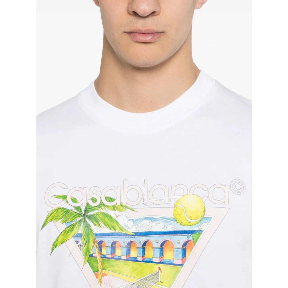 Casablanca Tennis Club Icon Screen Wit Shirt White Heren