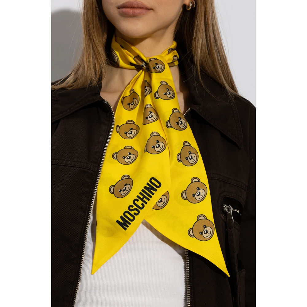 Moschino Bedrukte sjaal Yellow Heren