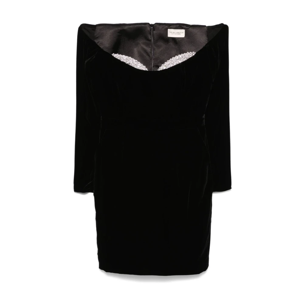 The New Arrivals Ilkyaz Ozel Elegante Zwarte Zijden Jurk Black Dames