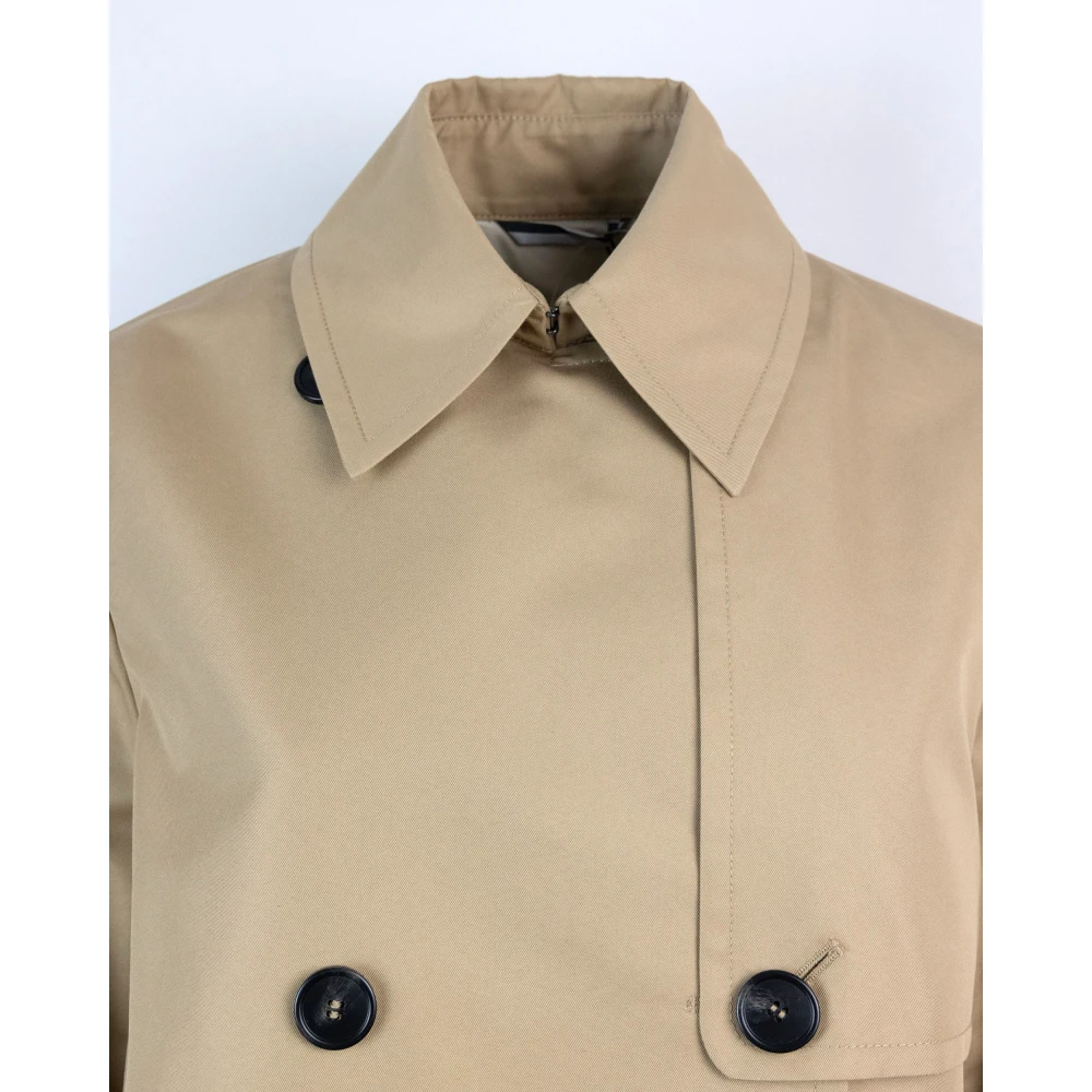 Max Mara Elegante Jassen met Katoen-Polyester Mix Beige Dames