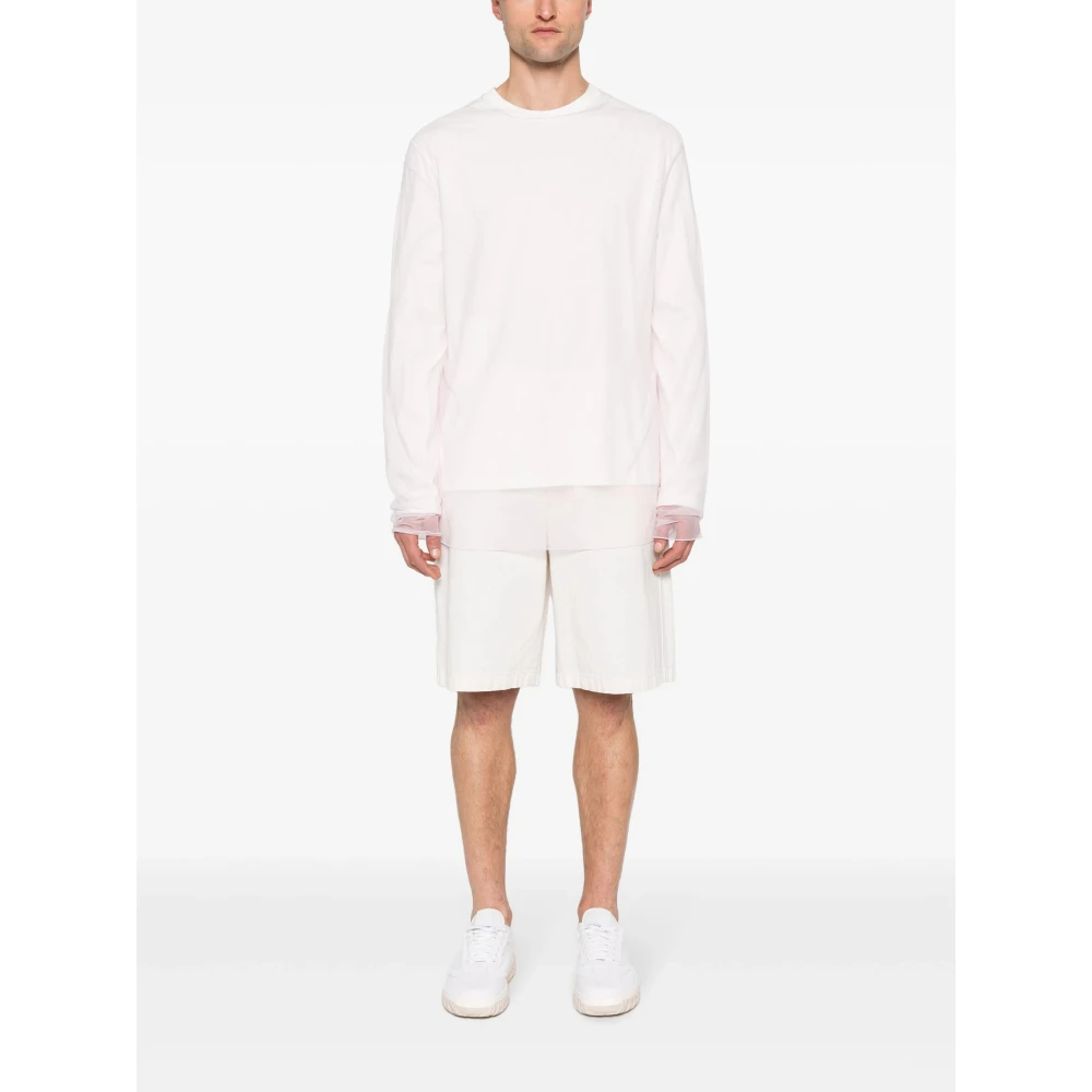 Jil Sander Gelaagd katoenen T-shirt met Chinese pannenkoek effect White Heren