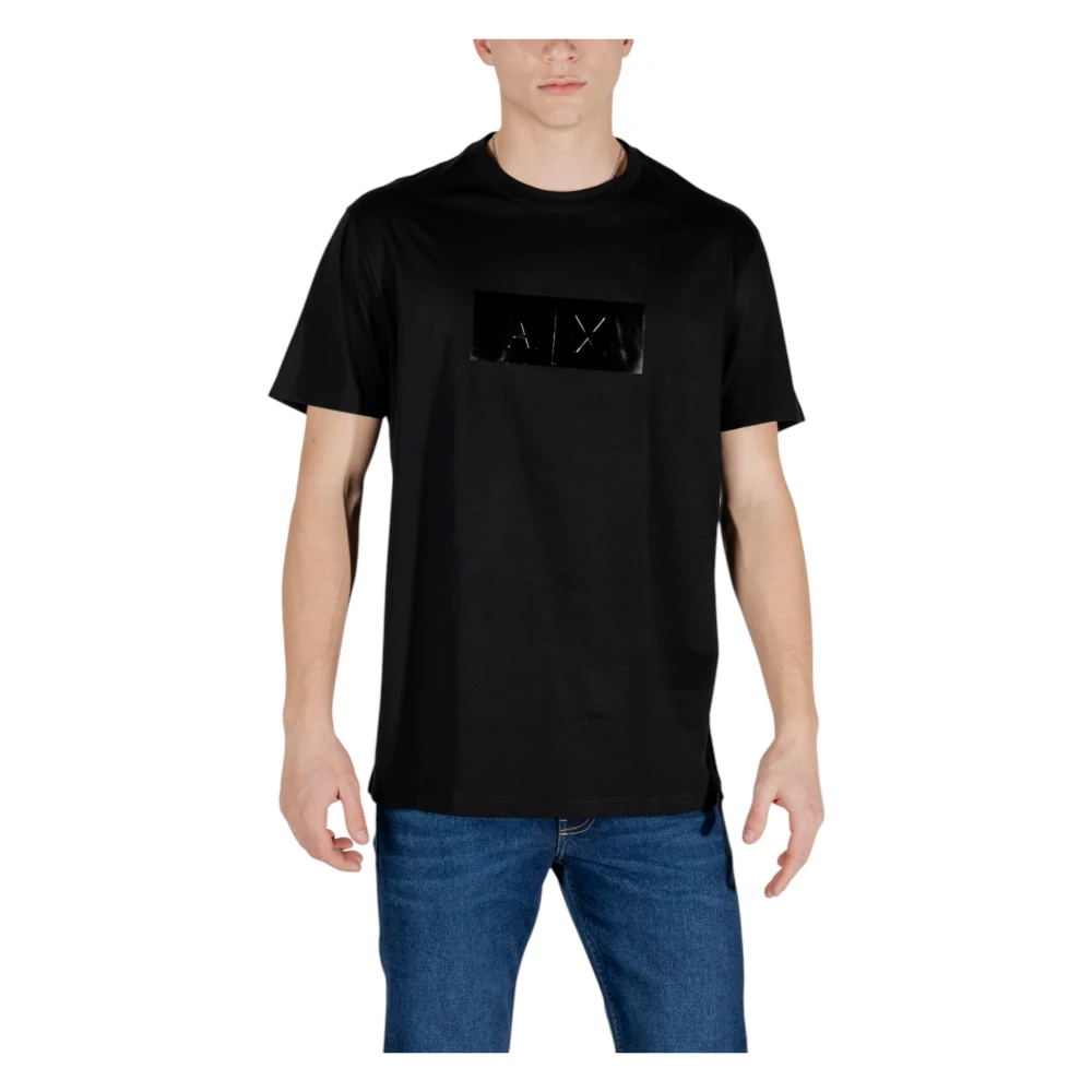Armani Exchange Zwarte Katoenen Ronde Hals T-Shirt Black Heren