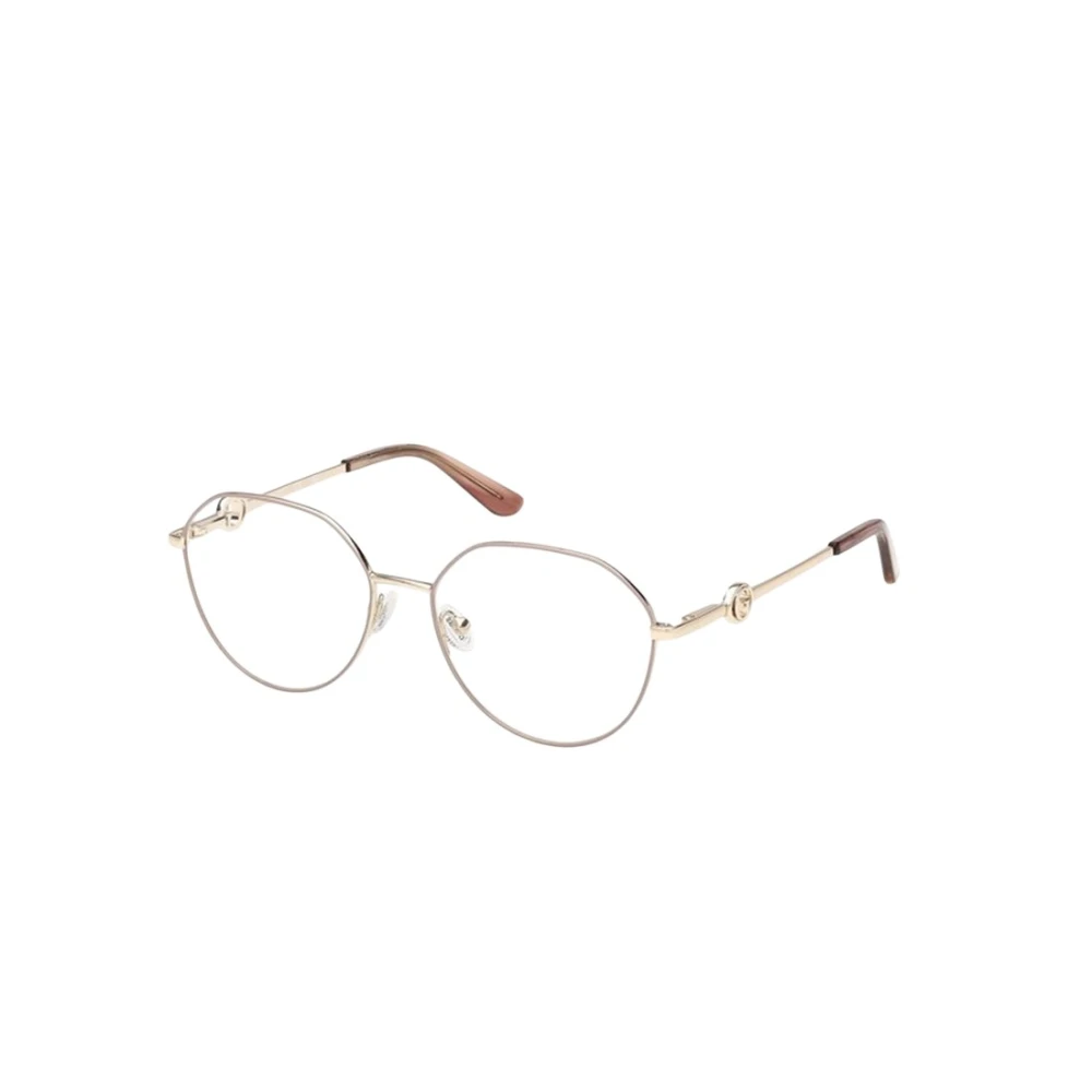Guess Beige Glasses, Female, 53 Mm, Round Eyeglasses