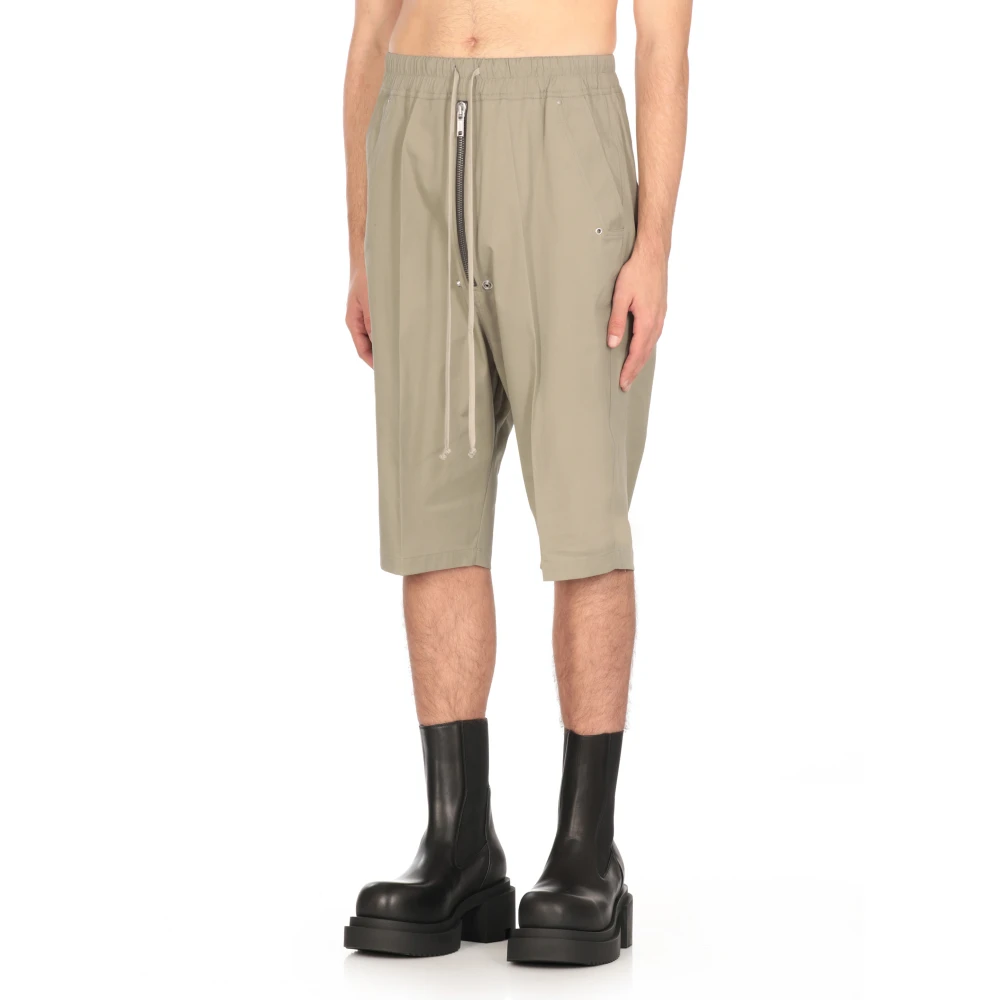 Rick Owens Katoenen Bermuda Shorts met Elastische Tailleband Green Heren
