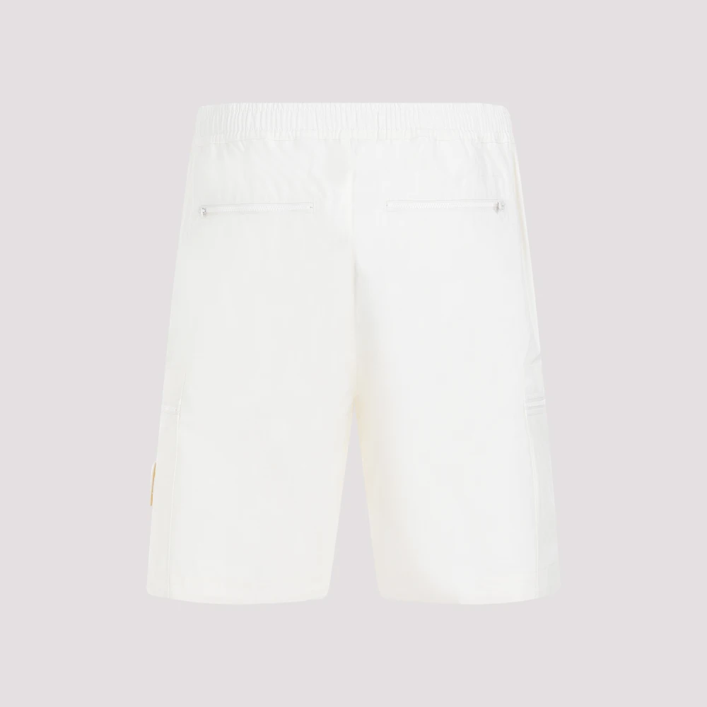 Stone Island Natuurlijke katoenen shorts met zakken White Heren
