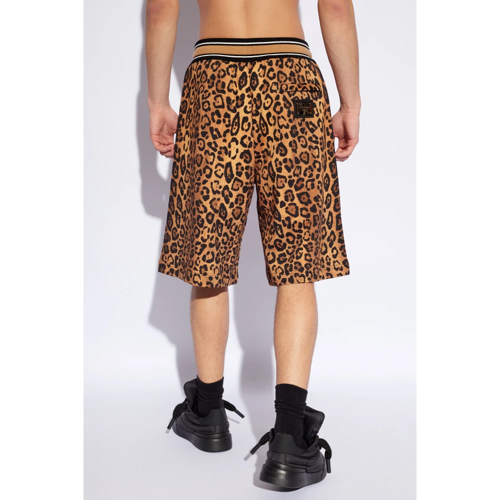 Dolce & Gabbana Shorts met dierenmotief Brown Heren