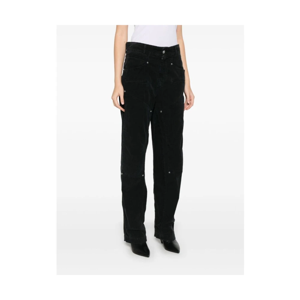 Isabel marant Zwarte Corduroy Broek met knopen Black Dames