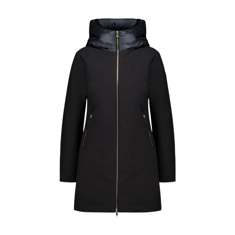 Ciesse Piumini Mire 2.2 Lange zwarte softshell jas met capuchon Black Dames
