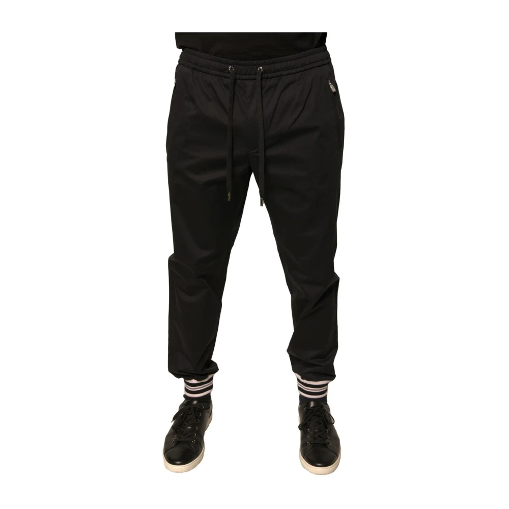 Dolce & Gabbana Men's Black Sweatpants, L, Cotton Jogger Joggers