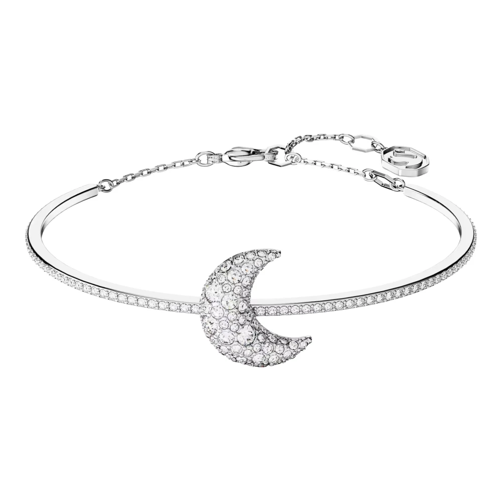 Swarovski Unisex White Bracelet Luna Moon Rhodium Plated 5666175
