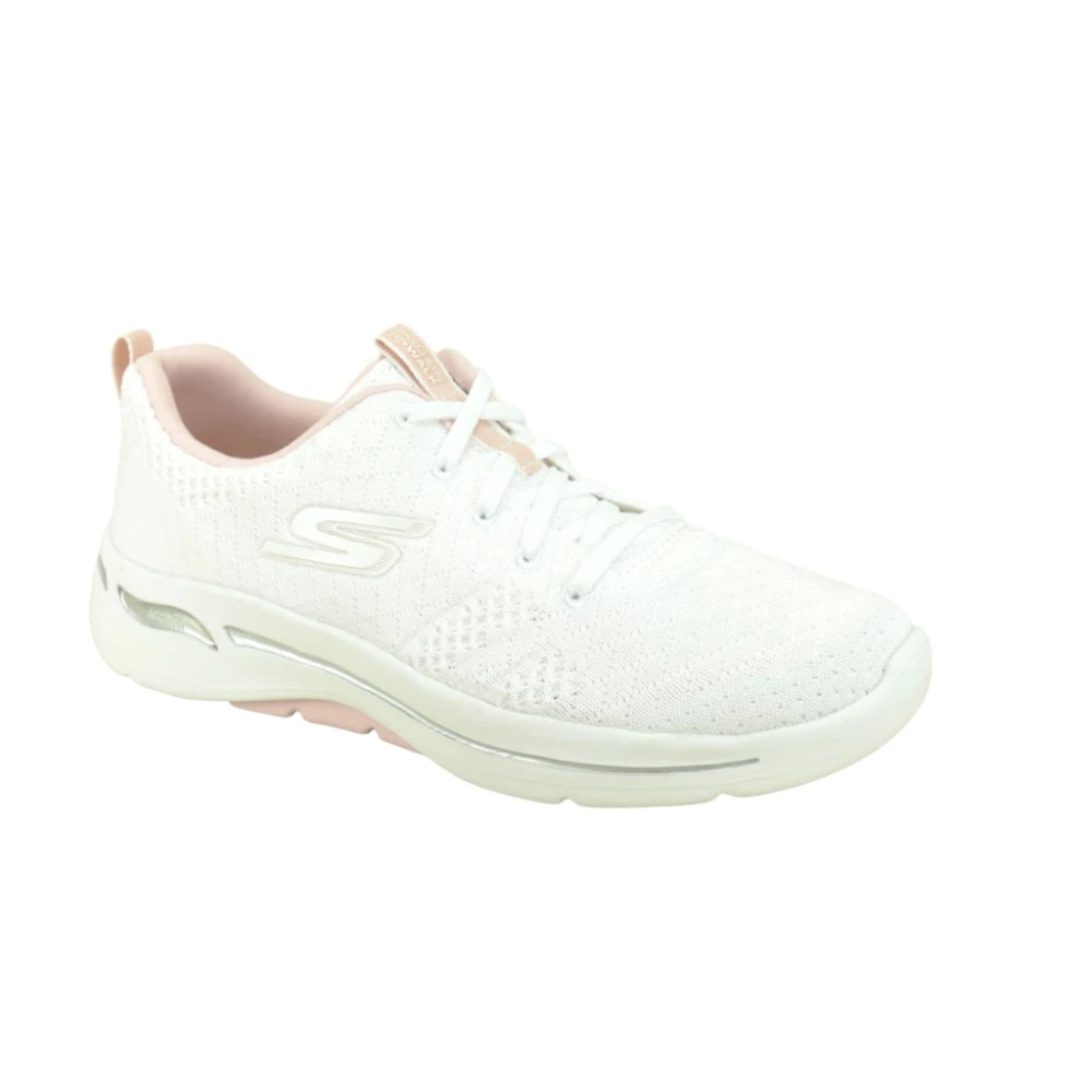 Skechers Witte en Stoffen Sneakers Dames Schoenen