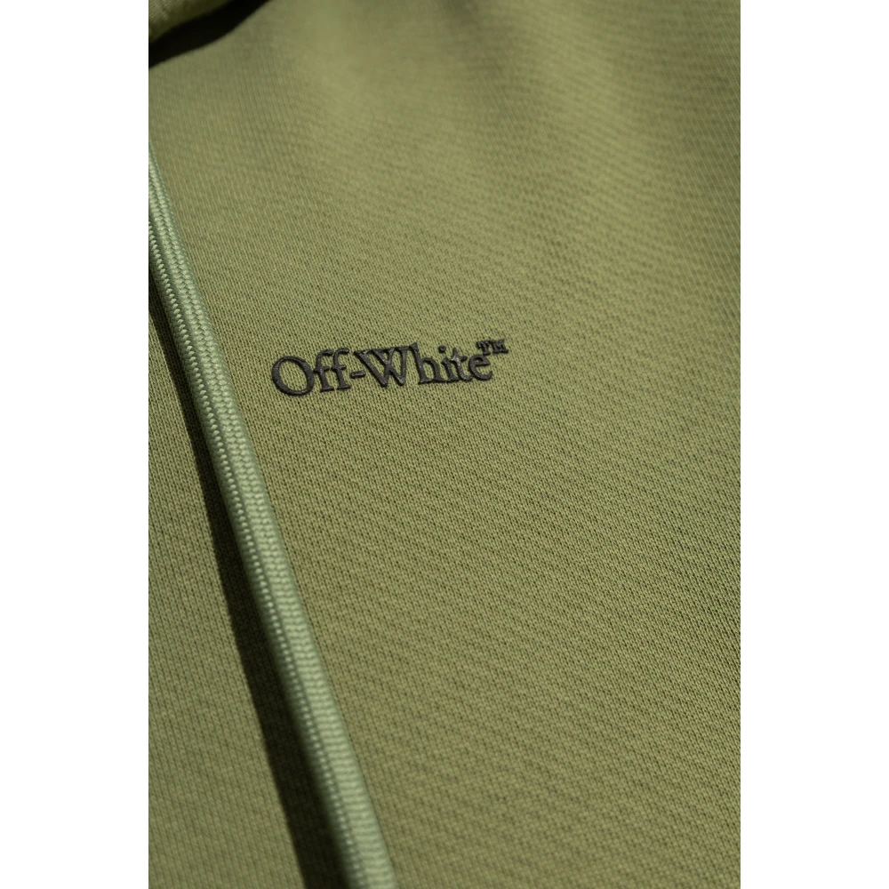 Off White Sweatshirt met logo Green Heren