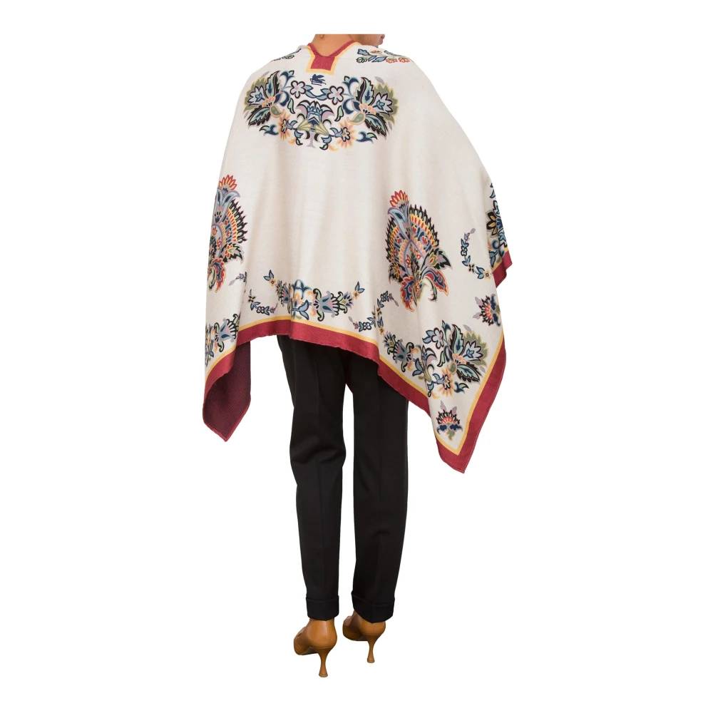 ETRO Witte Dames Capes en Poncho's Multicolor Dames