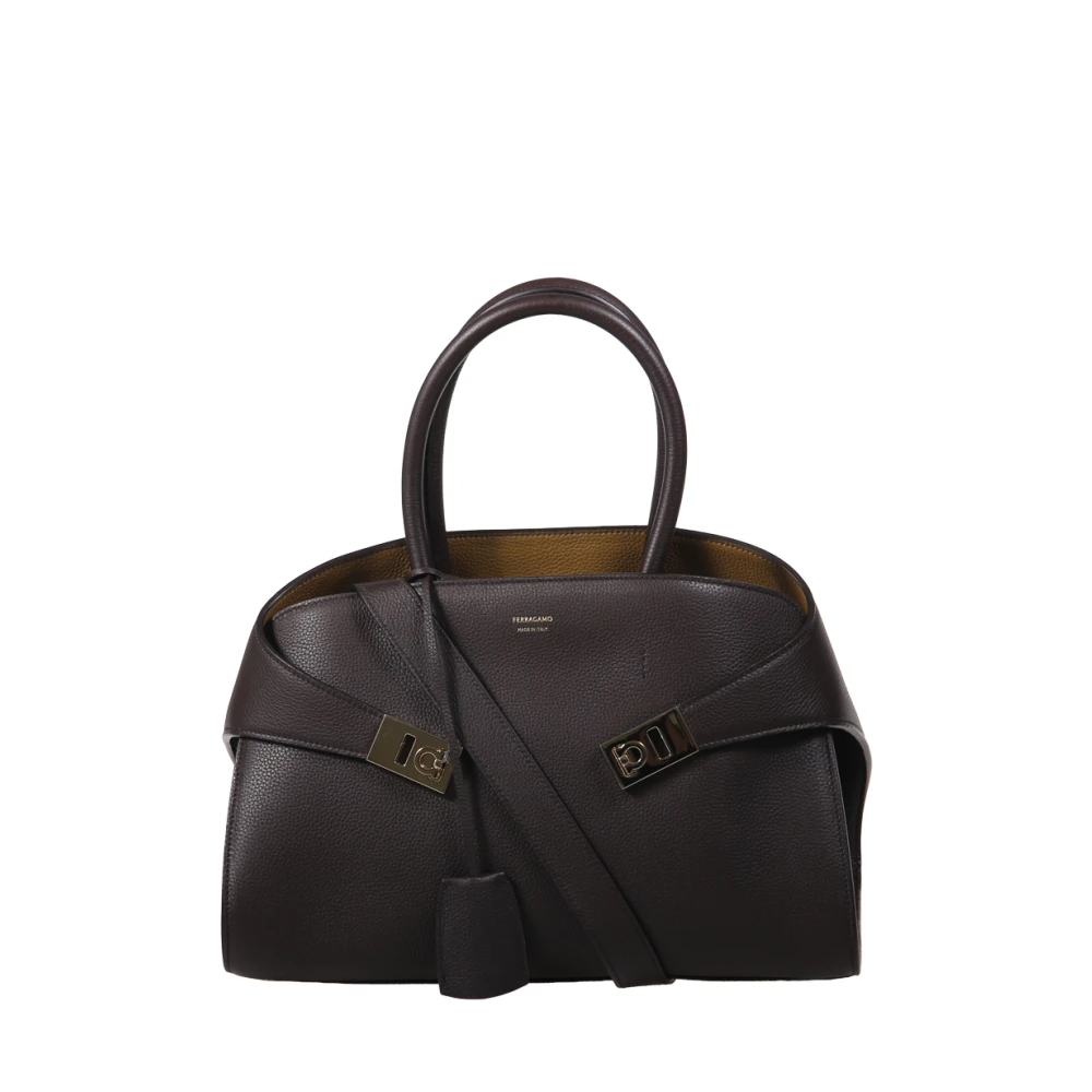Ferragamo Women's Brown Hug Soft Bicolor Bag