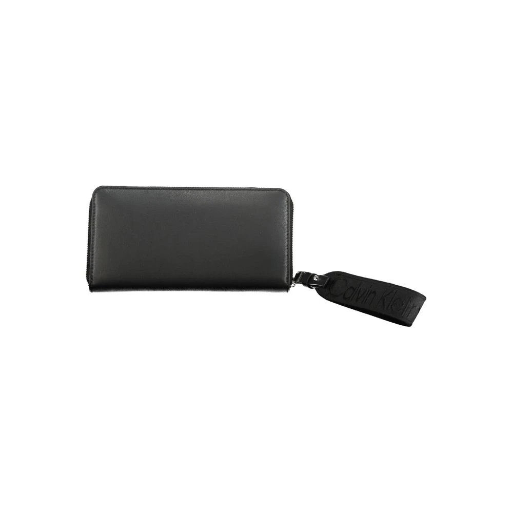Calvin Klein Zwarte Portemonnee met Rits en Logo Black Dames