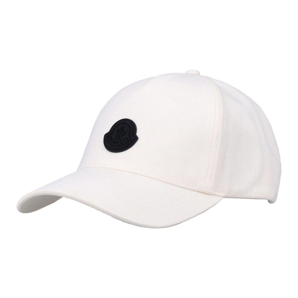 Moncler Witte Baseballpet met Zwarte Patch White Heren