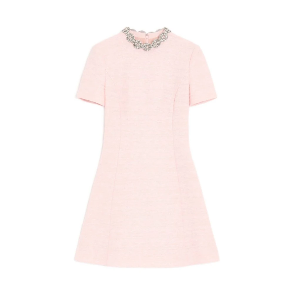 Valentino Garavani Pink Short Dresses, Female, Xs, Tweed Mini Dress