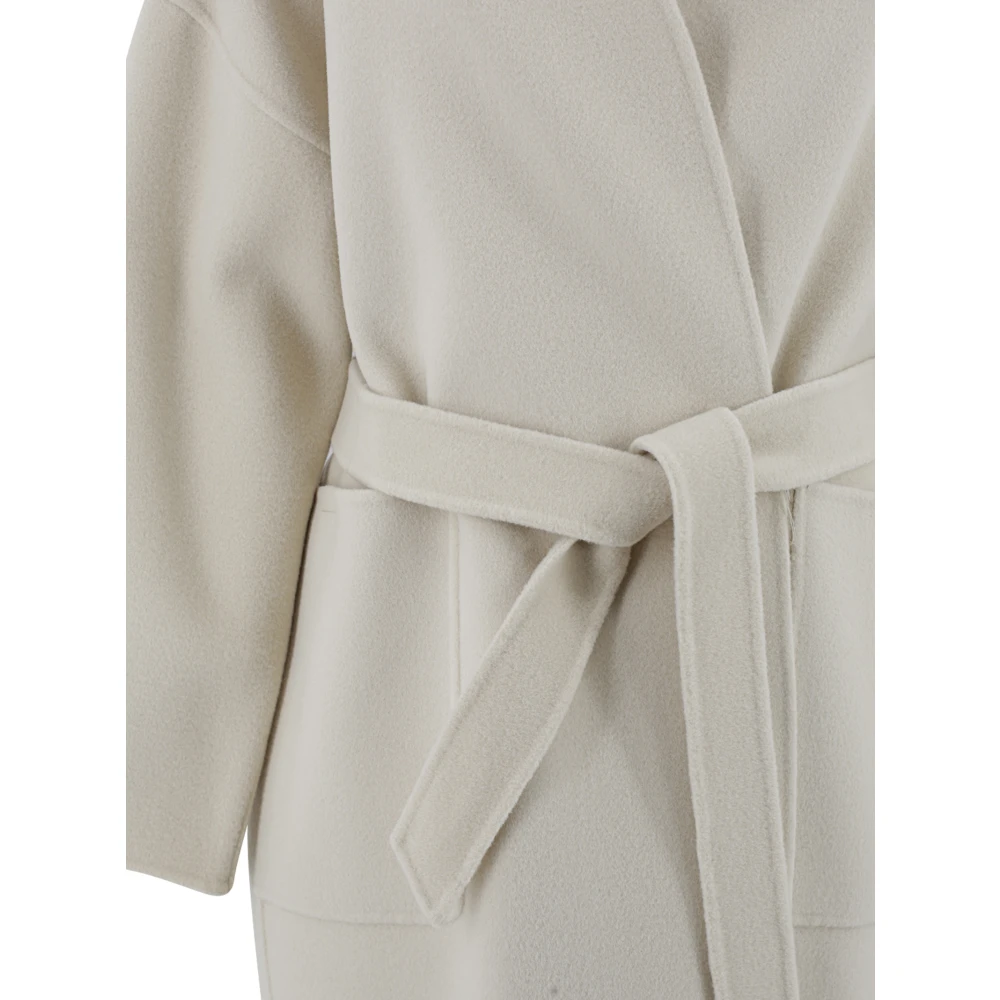 Max Mara Weekend Midi Robejas met shawlkraag Beige Dames
