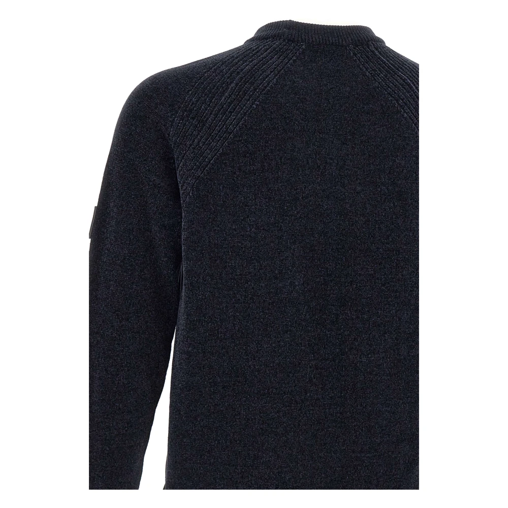 Dekker Zachte Chenille Sweater Blauw Ronde Hals Blue Heren