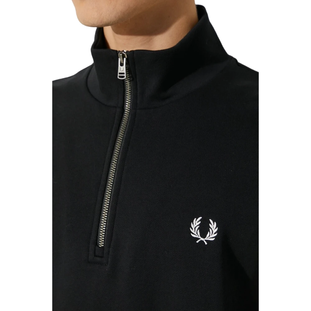 Fred Perry Gebreide Trui met Patroon Black Heren