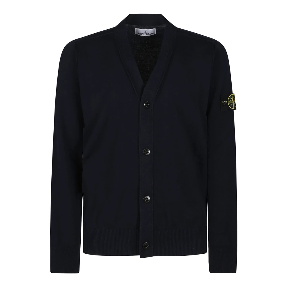Stone Island Stijlvolle Gebreide Cardigan voor Mannen Blue Heren