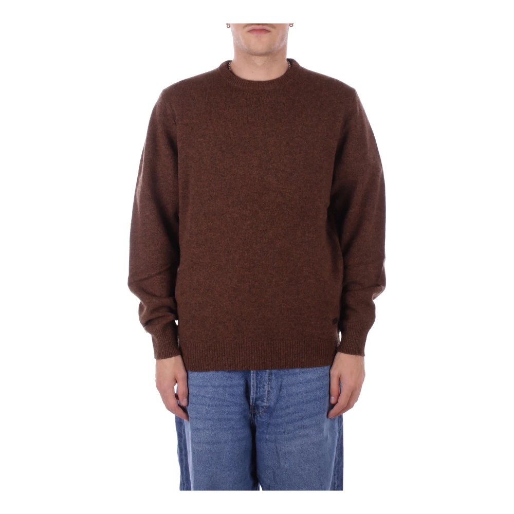 Barbour Logo Front Sweaters met Mouw Patches Brown Heren