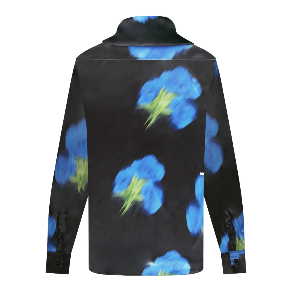 Flâneur Blurred Flower Hooded Shirt Multicolor Heren