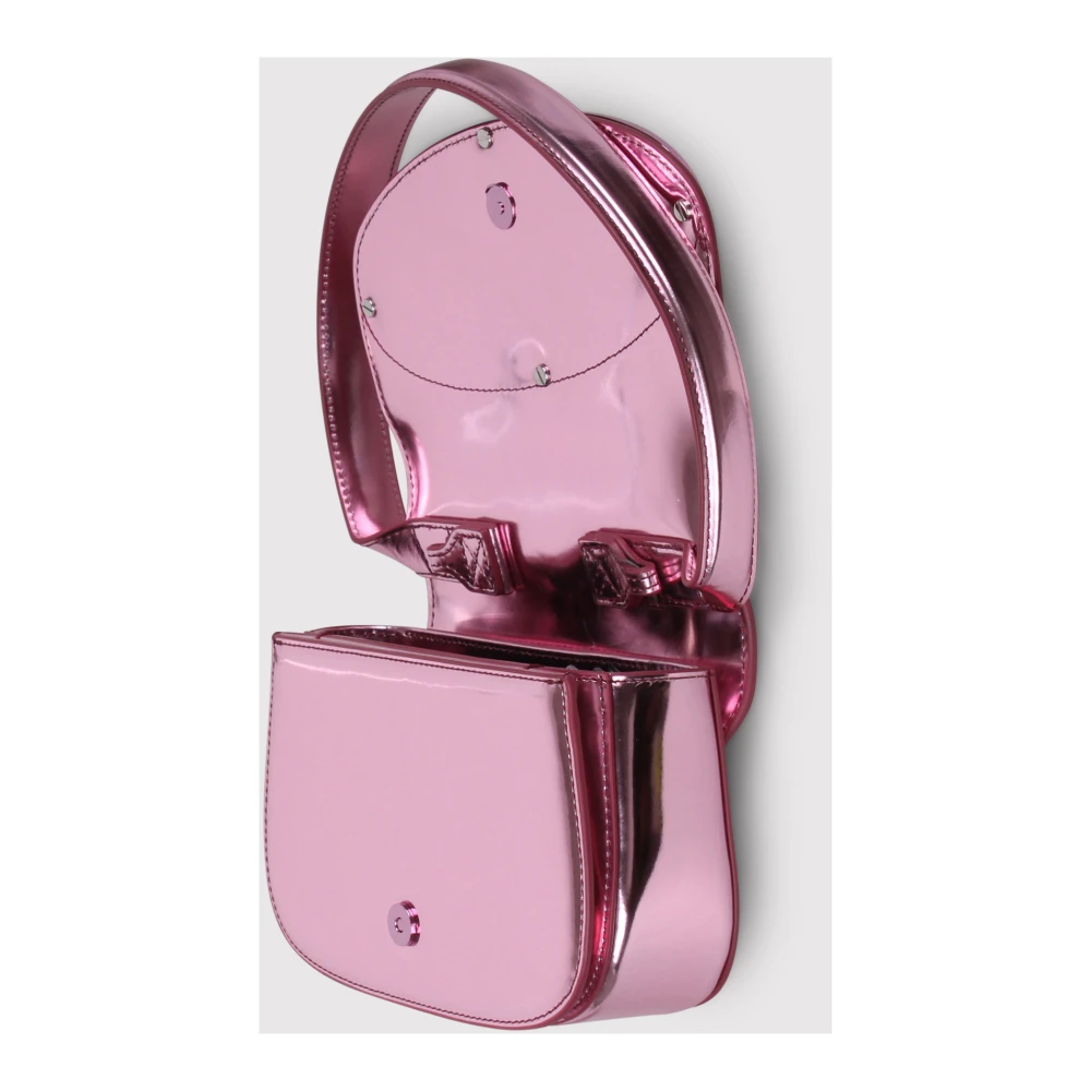 Diesel Schoudertas met metallic afwerking en logo Pink Dames