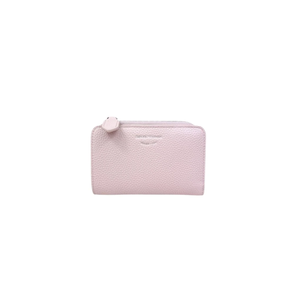 Emporio Armani Roze Portemonnee Pebble Textuur Vouwontwerp Pink Dames
