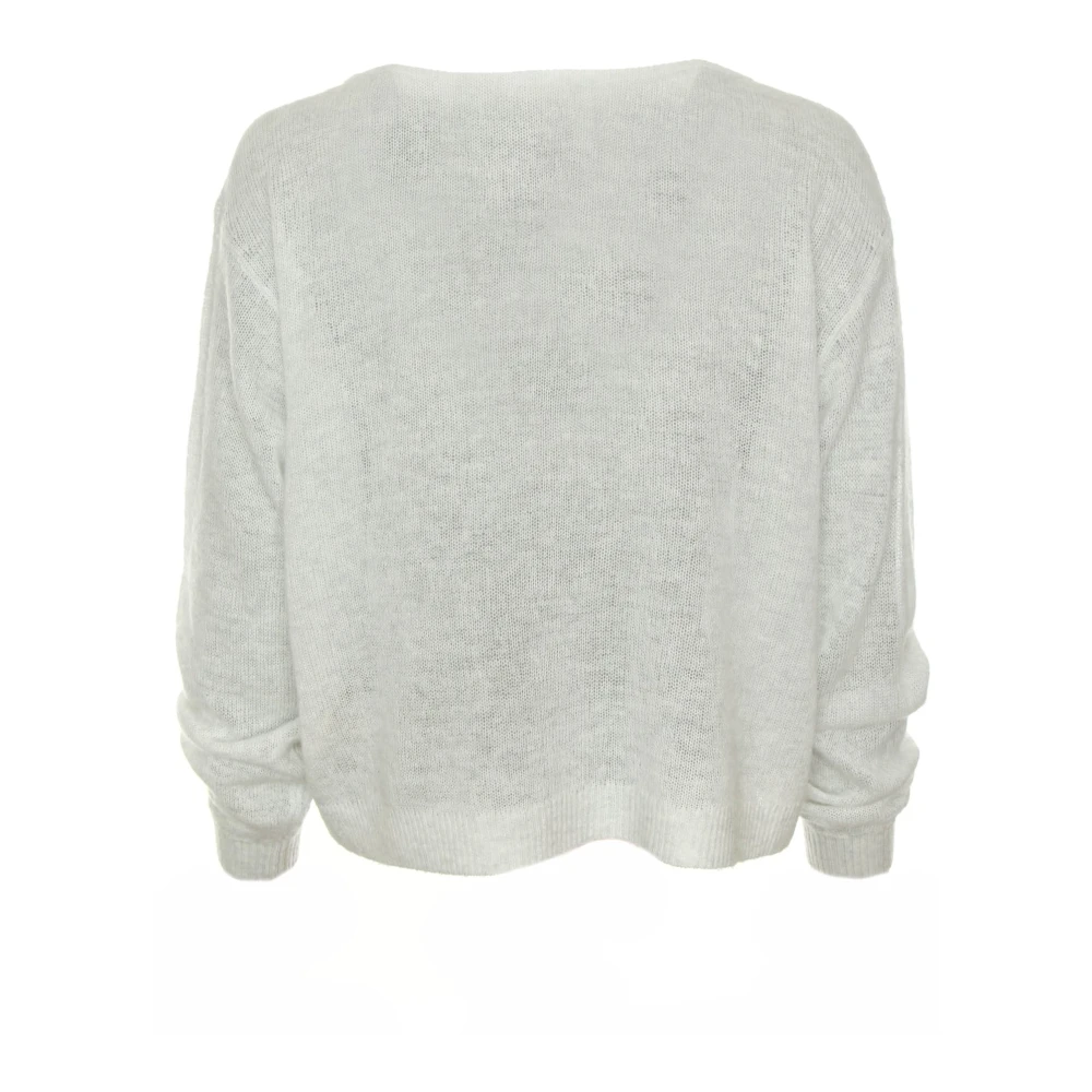 American vintage Zachte Lichtgewicht V-hals Gebreide Trui Gray Dames