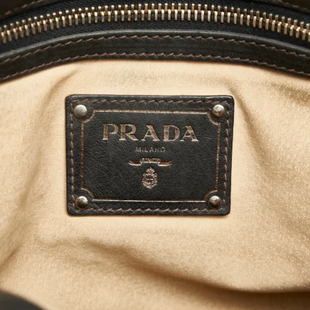 Prada Vintage Pre-owned Canvas shoulder-bags Brown Dames
