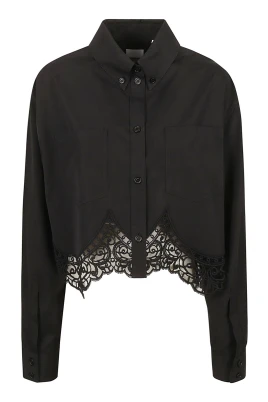 Macramé Cotton Cropped Shirt